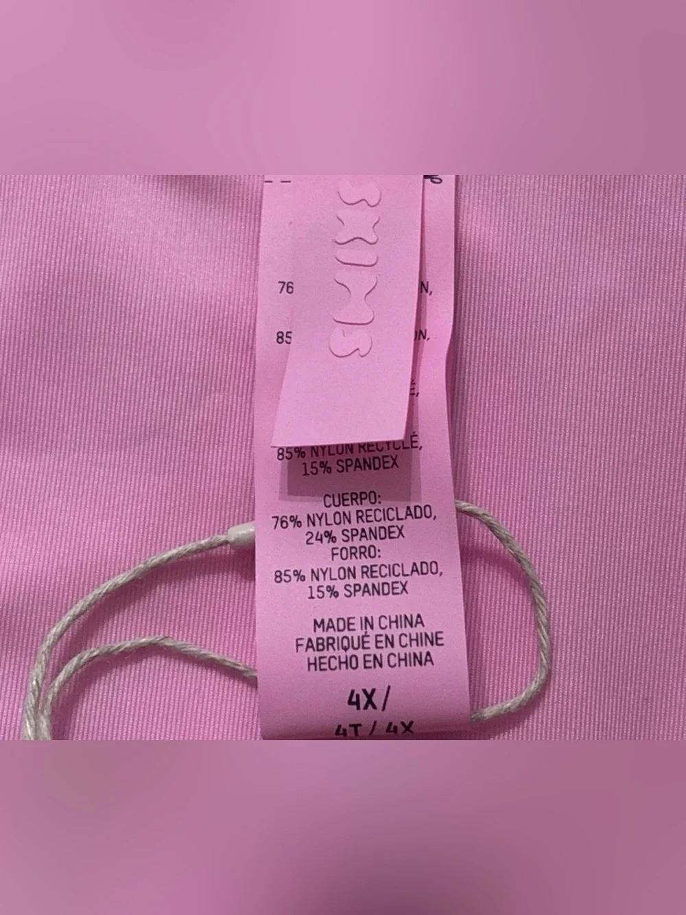 NWT SKIMS Swim Thong Bottoms Womens 4X Plus Light Pink SW-THG-0782 Kardashian